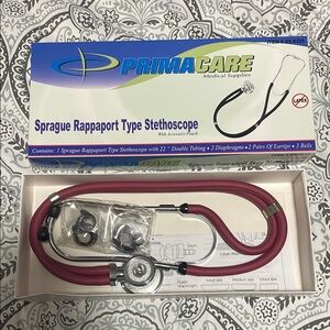 PrimaCare Burgundy Stethoscope with Accessories